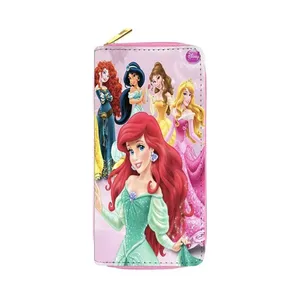 Disney-A Bela e a Fera e a Princesa PU Carteira Longa, Multifunções Porta-Moedas Zip, Porta-Cartão Feminino, Embreagem 6 principais vendas bela e a fera ballet - №3