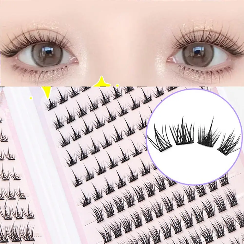 Wimperboek met grote capaciteit Natuurlijke pluizige lijmvrije valse wimpers DIY individuele wimperverlenging lange clusterkit