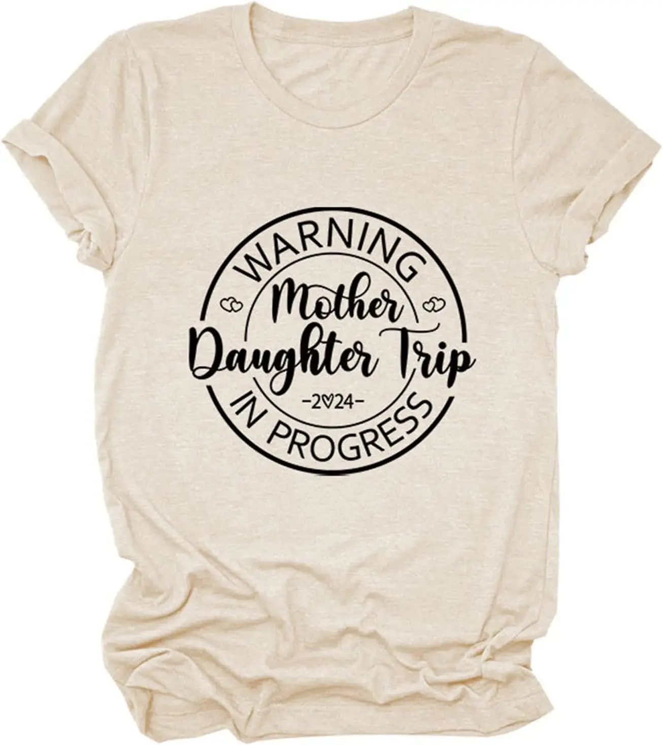 Funny Mother Daughter Trip Shirt for Women Warning Mother Daughter Trip in Progress Graphic Shirt Summer Holiday Tees