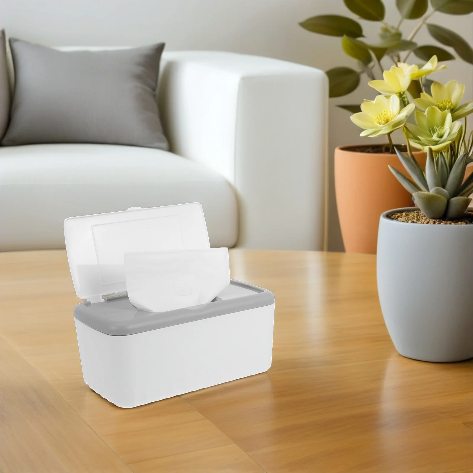 

Large Capacity Plastic Tissue Box Modern Wet Wipe Holder Organizer Smooth Pullout Design for Living Room Kitchen Bedroom