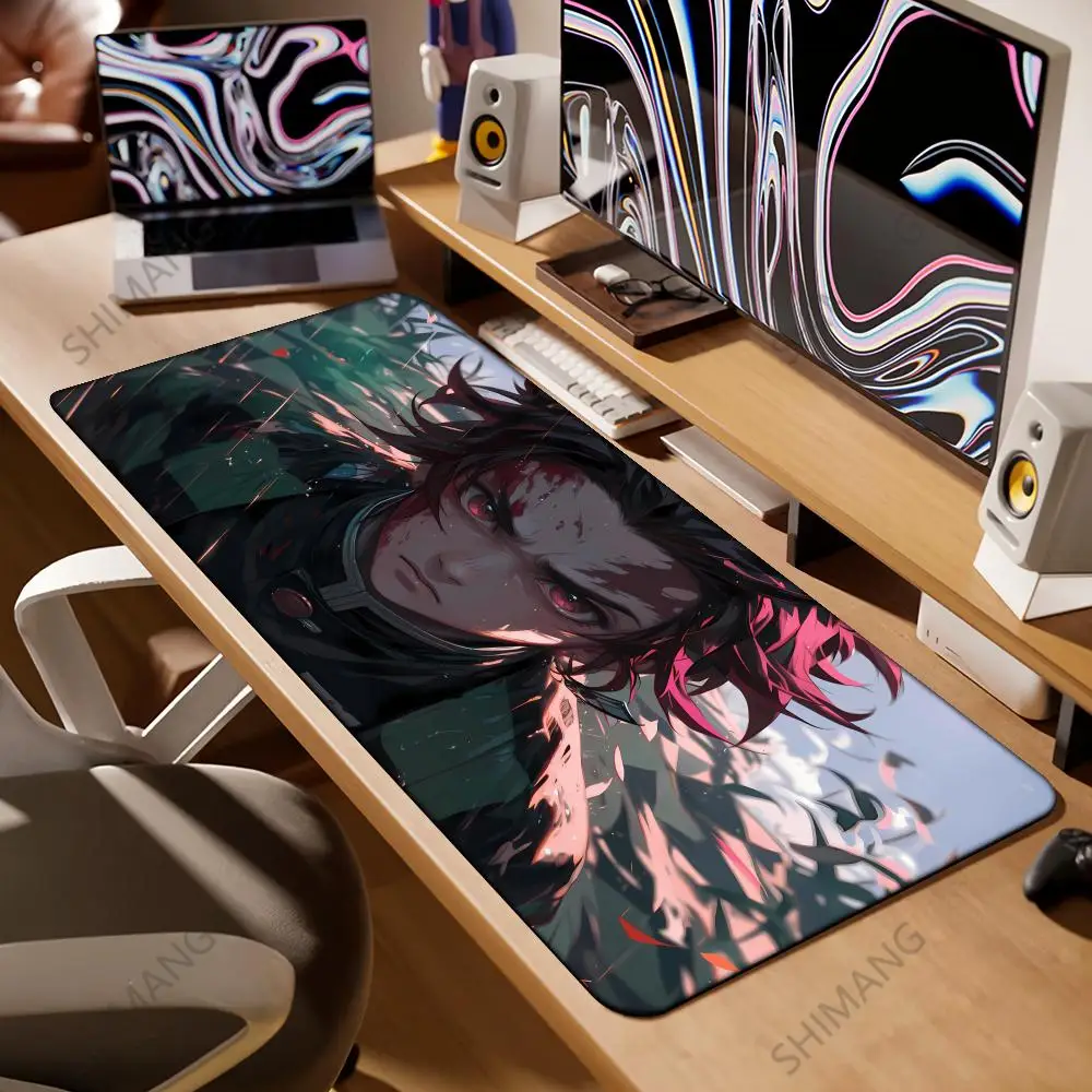 Alas Mouse Kecepatan PC Komputer Demon Slayer Kamado Tanjiro Alas Keyboard Anime Jepang Alas Desktop RGB Aksesori Gaming Alas Mouse