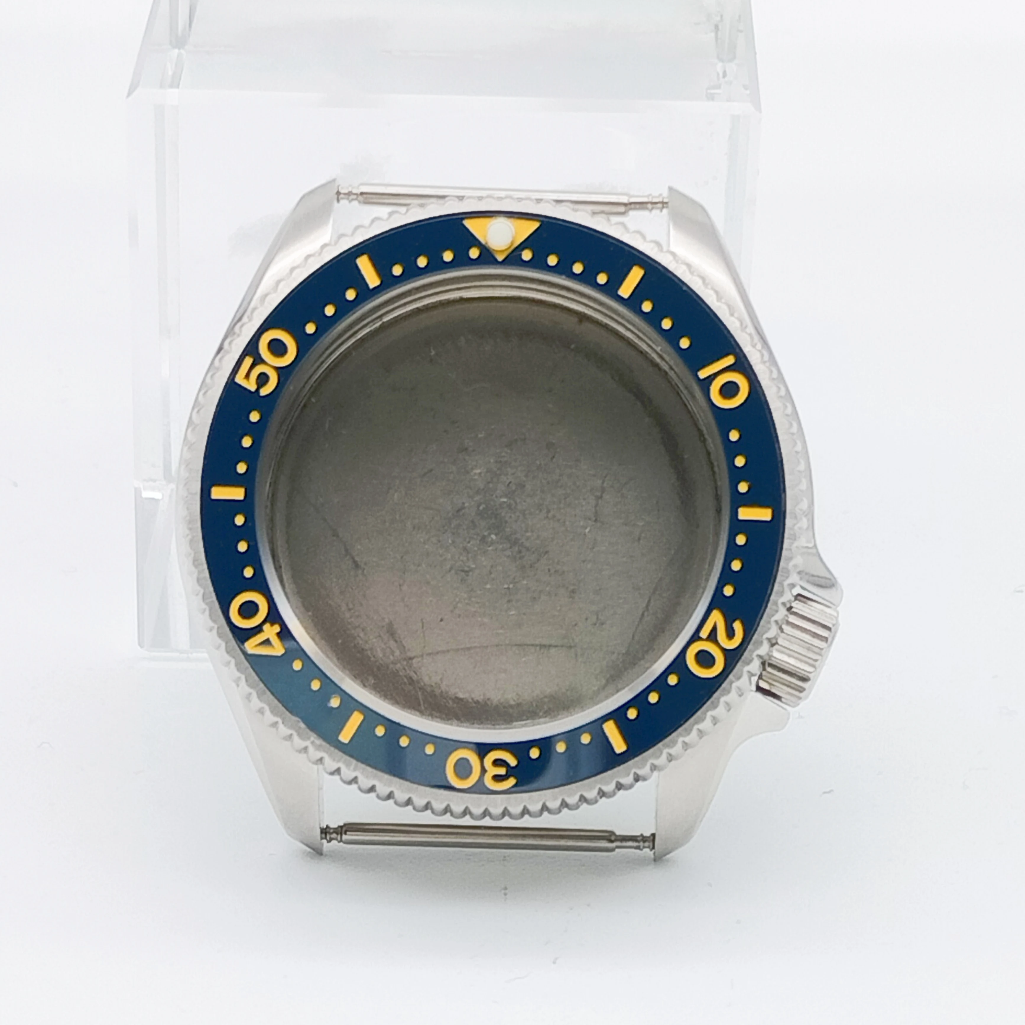 

37mm Watch Parts Case Tight Bottom Cover 4 O'clock Crown Sapphire Glass With Ceramic Bezel Fit NH35 NH36 NH38 Automatic Movement