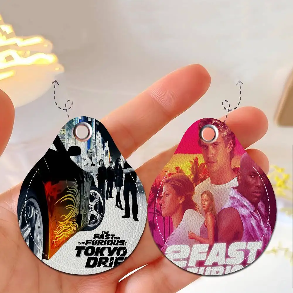 Fast And Furious Classic Vintage Keyring Leather Access Card Holder Keychain Community Water Drop Proximity Card Protective