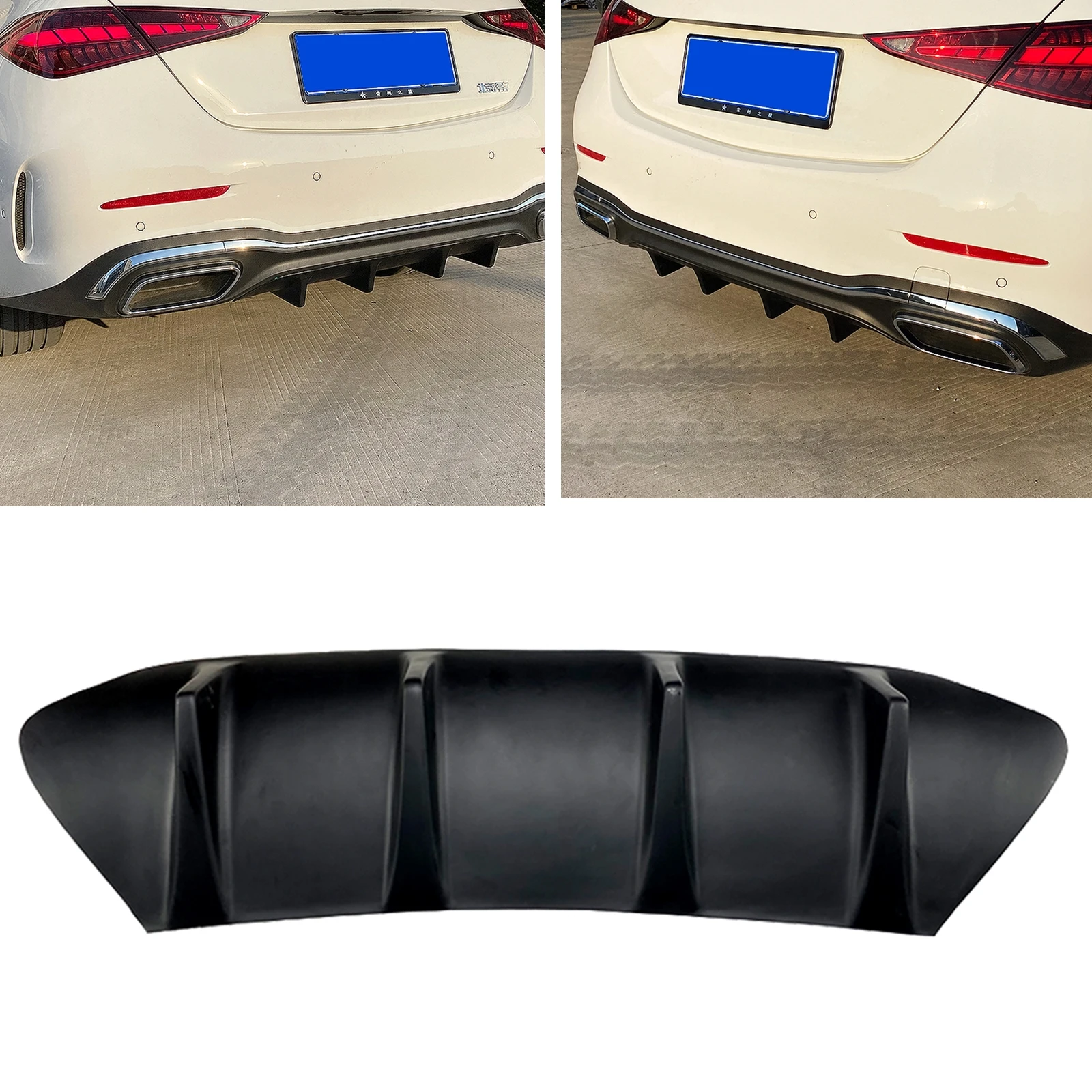 

For Mercedes Benz W206 C Class C200 C260 C300 2022-2024 Sport Valance Rear Diffuser Bumper Lip Guard Spoiler Skid Plate Cover