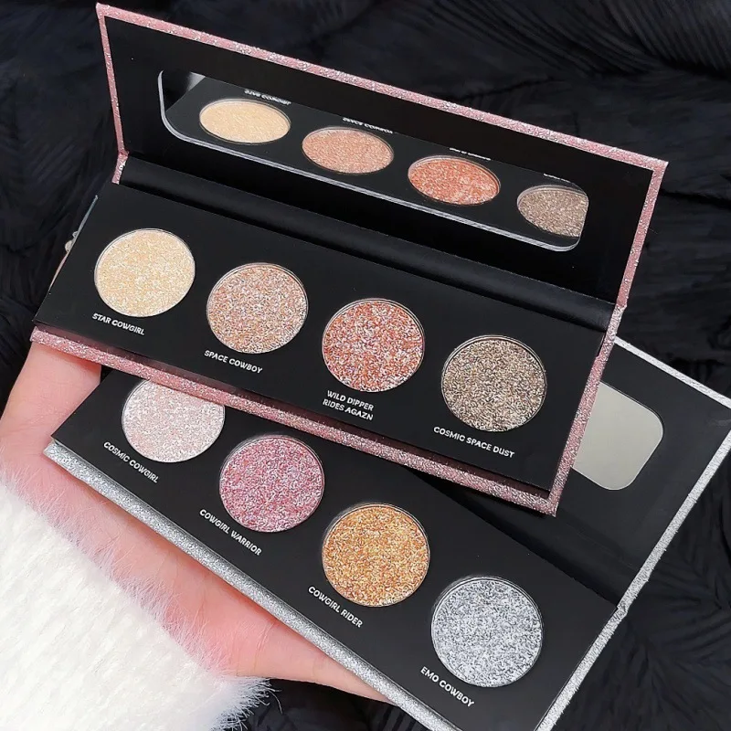 4 colori Super Shining Eyeshadow Glitter Palette Moondust Waterproof Shimmer Matte Eyes Pigment Highlight Make Up Cosmetic