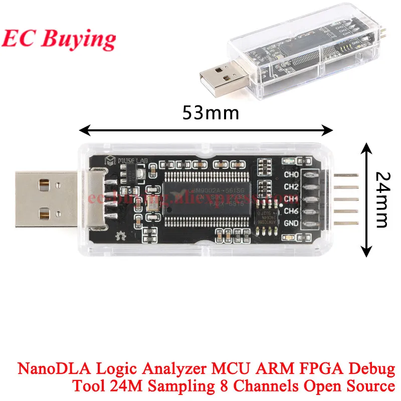 Analizator logiczny NanoDLA TYPE-C SCM ARM FPGA do debugowania, analizy protokołów, częstotliwość próbkowania 24MHz, 8 kanałów, open source, Sigrok PulseView — zdjęcie 3