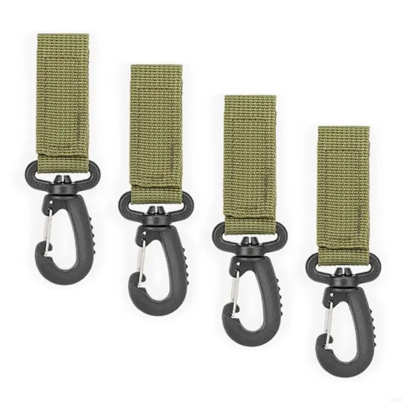 4Pcs Tactically Hanging Buckles Nylon Webbing Buckles Strap Clip Carabiner Belt Clip Outdoor Buckles Strap Easy to Use