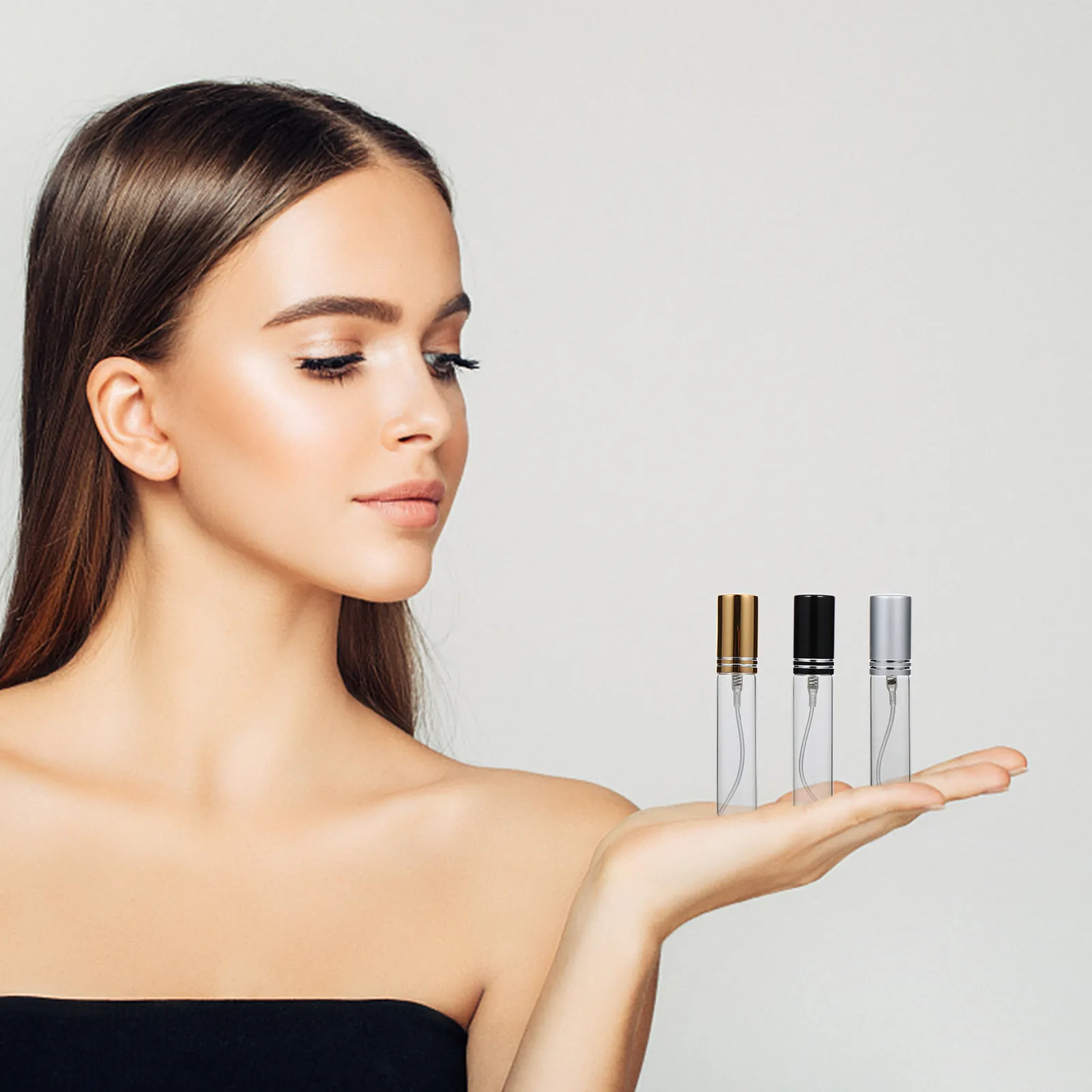 6Pcs Creative Perfume Bottle Set Premium Thickened Leak Proof Hand Pressure Spray Bottle for Travel Daily Use Easy Clean