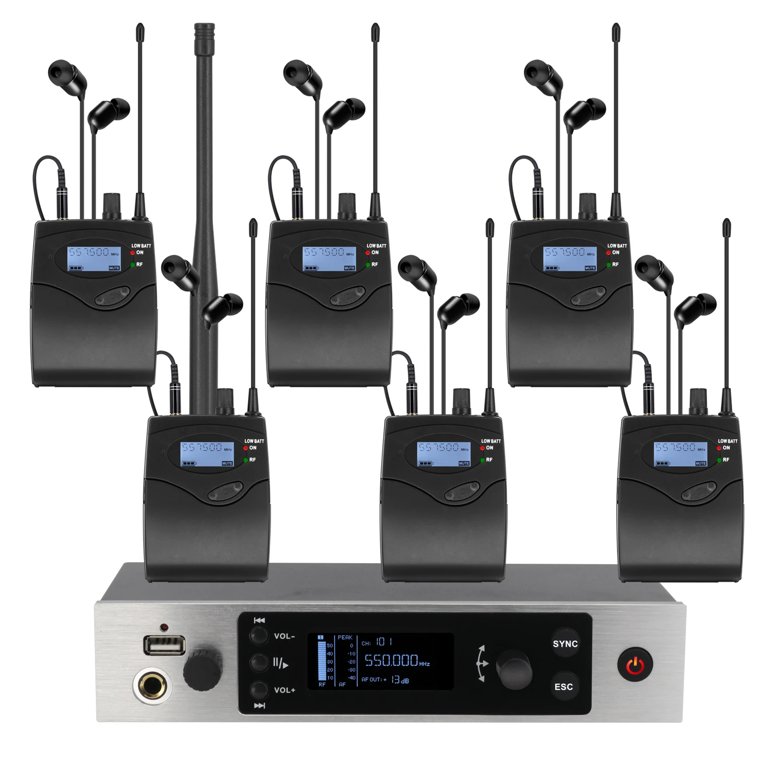 IEMg5 professional stage monitoring system, USB, in ear audio monitoring, headphone monitoring, mono, suitable for DJ stage