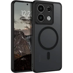 Case for Magsafe Magnetic Wireless Charge Matte Soft Bumper Hard Plastic Cover for Xiaomi Redmi Note 13 4G 5G Pro 13Pro