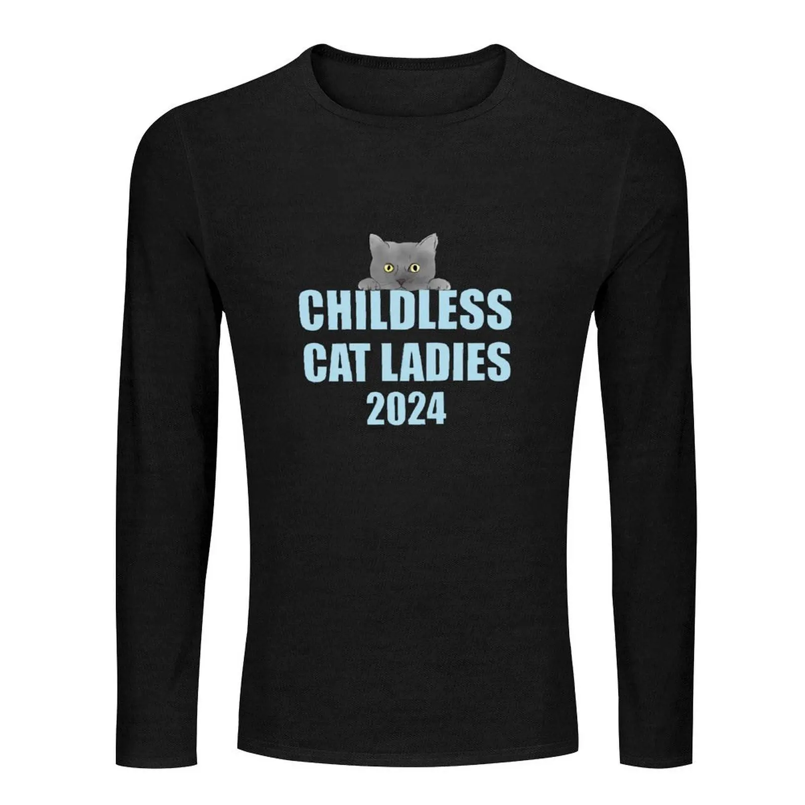 Childless Cat Ladies 2024 - Gray Long T-Shirt quick-drying t-shirt t shirt man men graphic t shirts