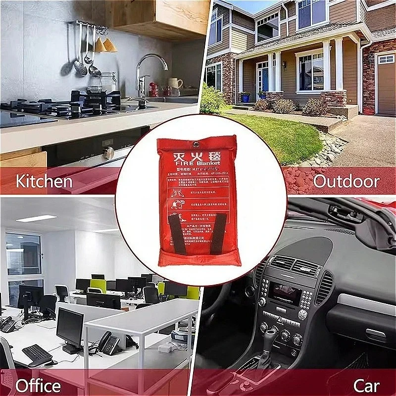 Manta ignífuga de 1,5 m x 1,5 m, cubierta de seguridad para lucha contra incendios, ignífugo, refugio de supervivencia de emergencia, cubierta de emergencia ignífuga