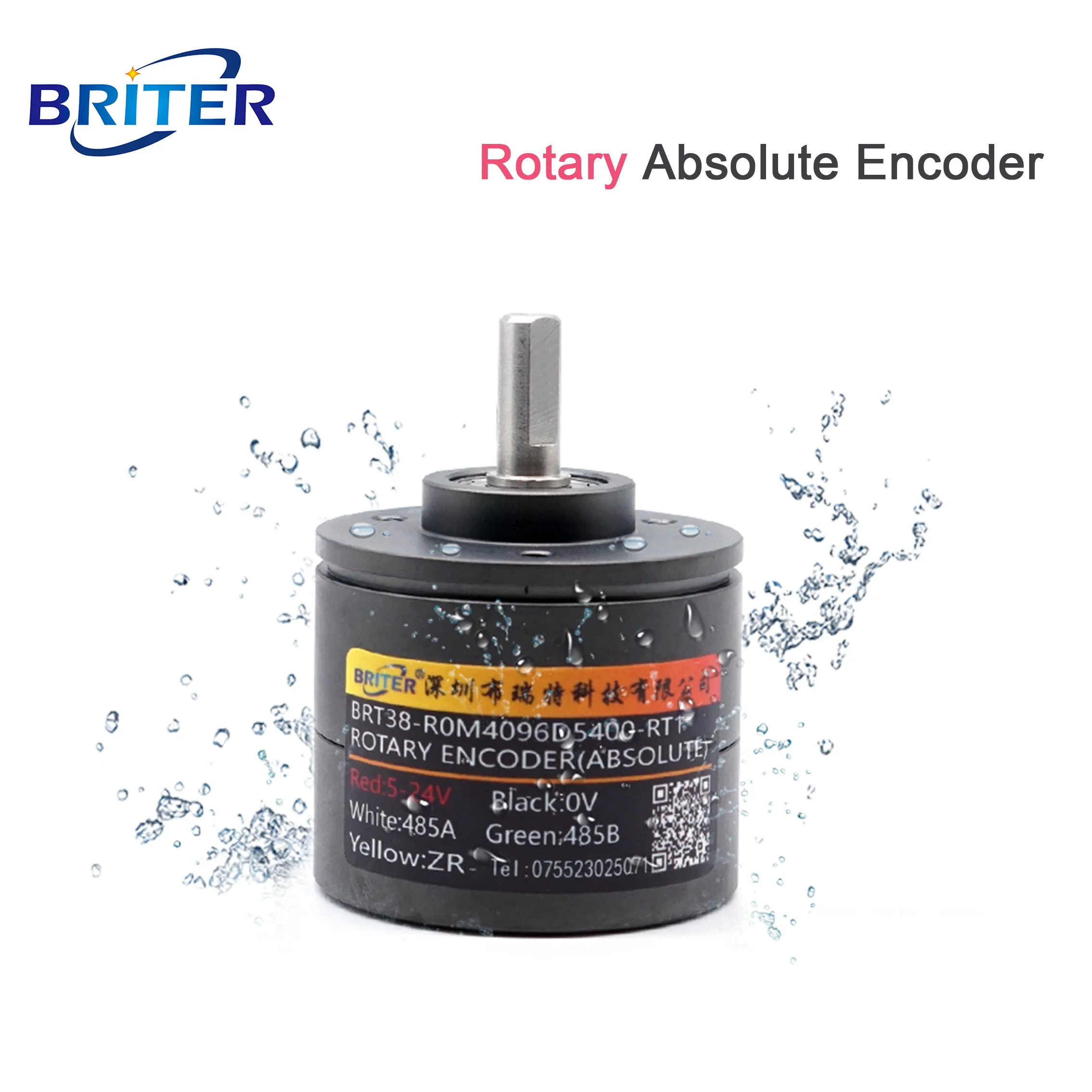 waterproof single turn rotary absolute encoder power off memory angle position CANopen SSI RS485 analog Interface IP68