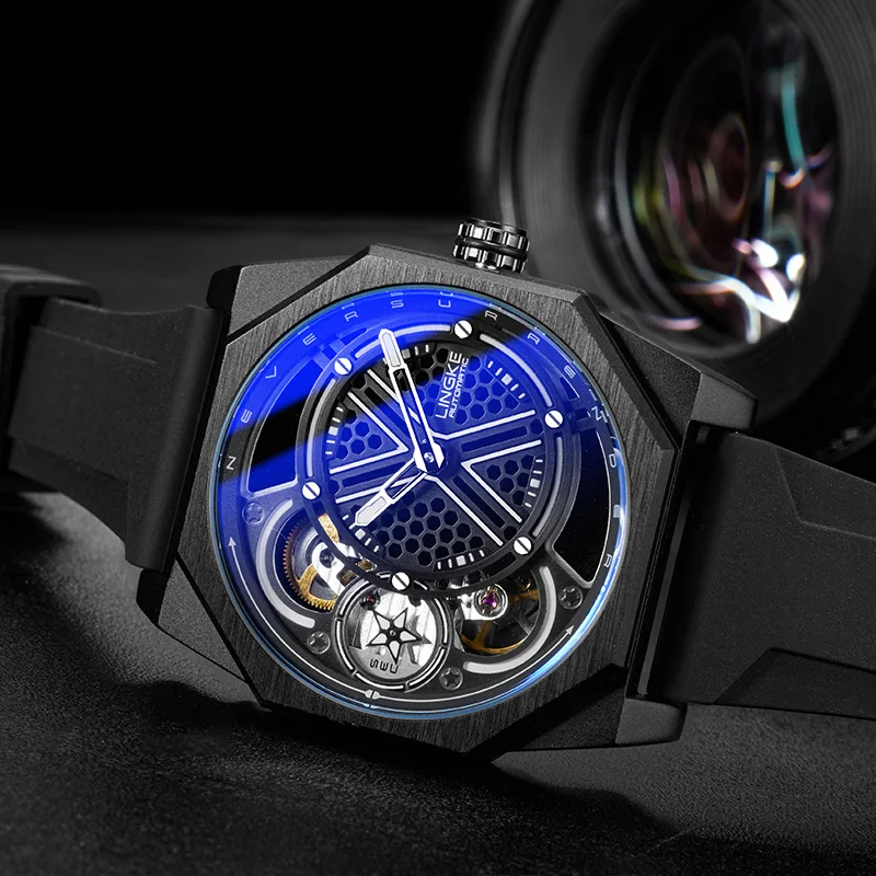 Mens Automatic Mechanical Watch for Man European American Business Leisure Wristwatches Silver Luminous Waterproof Men Watches