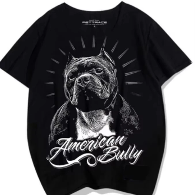 

Dog pattern short-sleeved American bully dog pattern T-shirt, fierce dog clothes, dog enthusiast clothing, pure cotton sherk