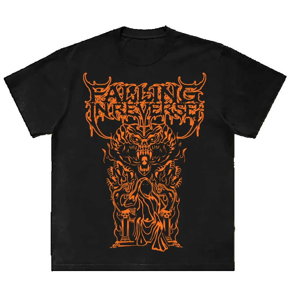 

2025 Falling in Reverse Graphic Cotton Shirt Unisex Men Women Summer Short Sleeve Fashion Brand Luxury Casual Vintage Daily Tee