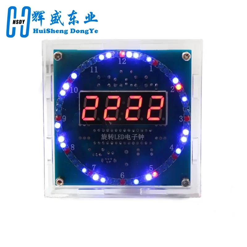 Rotating LED Display Alarm Electronic Clock Module Water Lamp DIY Kit Light Control Temperature DS1302 C8051 MCU STC15W408AS