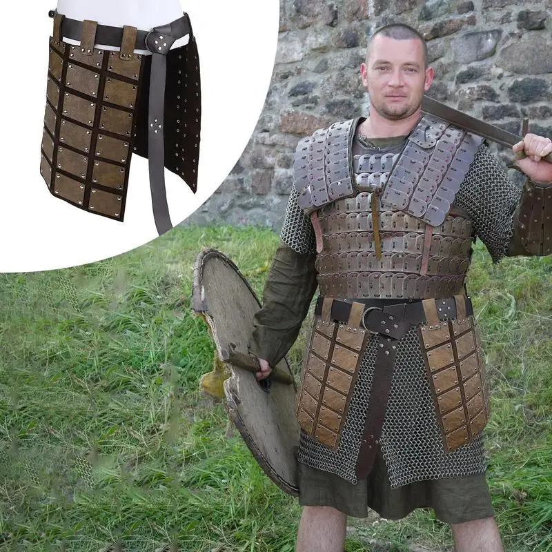 Cinturón de muslo Medieval Retro, Protector de cintura de doble cara, protección del muslo para hombres, disfraz de Cosplay Medieval realista para fiesta