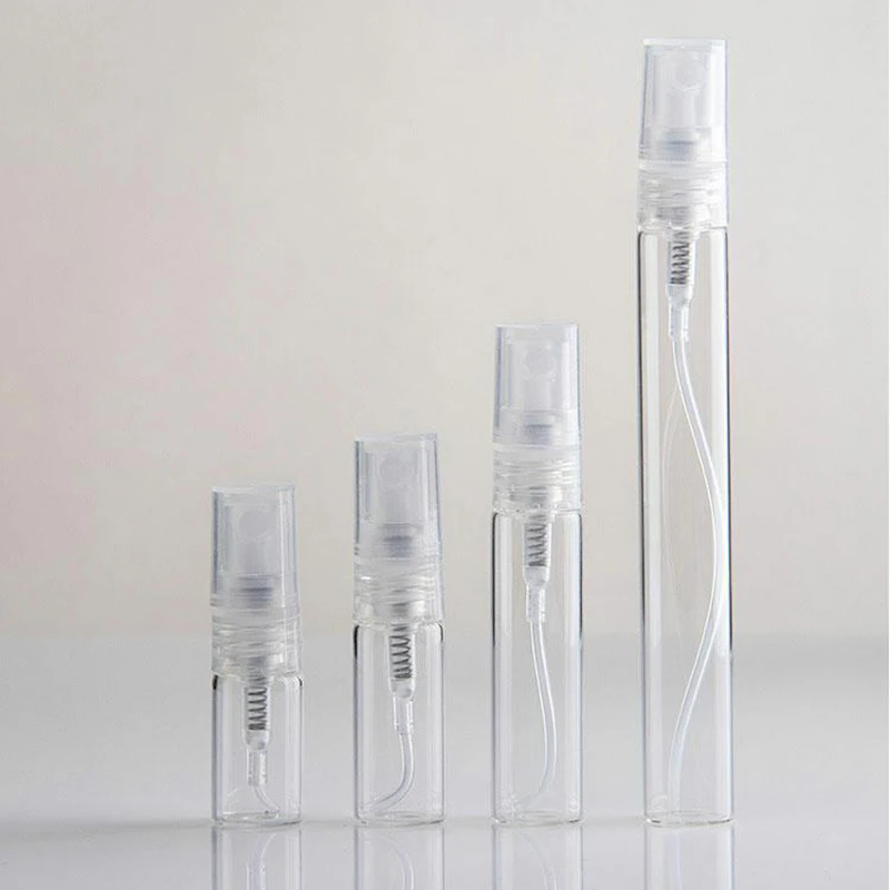 8pcs/lot  2ml 3ml 5ml 10ml mini Protable glass spray perfume bottle, small Refillable sample perfume atomizer bottles