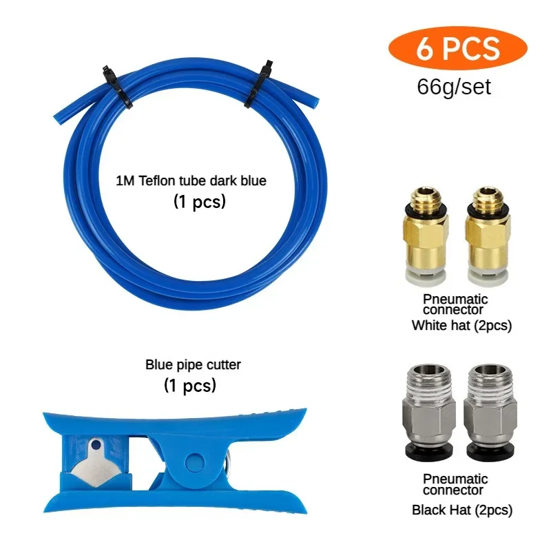

For Creality Ender 3 Kit 1.75mm PTFE Tube Pneumatic Connectors PC4-M6 & PC4-M10 Tube Cutter Bowden Extruder For Ender 3 Upgrade