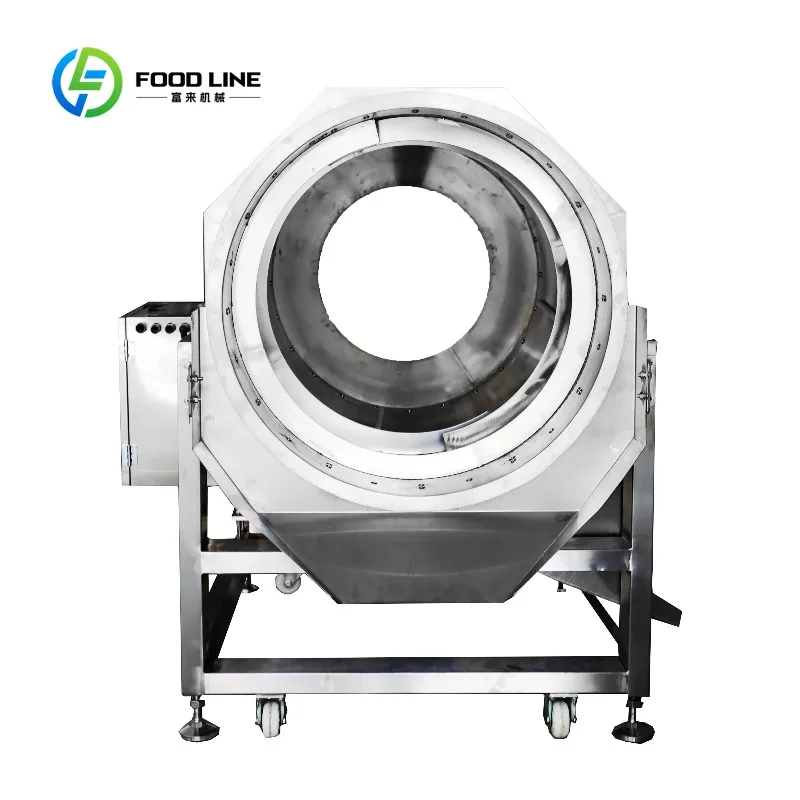 Customized Automatic Dry Fruits Chocolate And Sugar Nuts Coating Machine For Preventing Glaze Separation