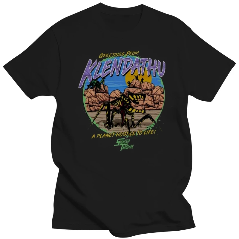 Starship Troopers Womens T-Shirt Greetings From Klendathu Black Tee