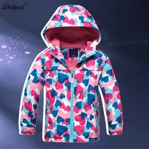Dubbped Girl Polar Fleece 방수 자켓 봄 가을 어린이 코트 스포츠 캐주얼 아동 자켓 더블 데크 방풍 자켓