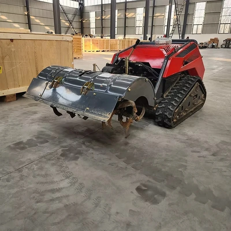 Cultivators Agricultural Rotary Tiller Engine Remote-Controlled Crawler Trencher for Weeding Remote Monitoring Factory Supply