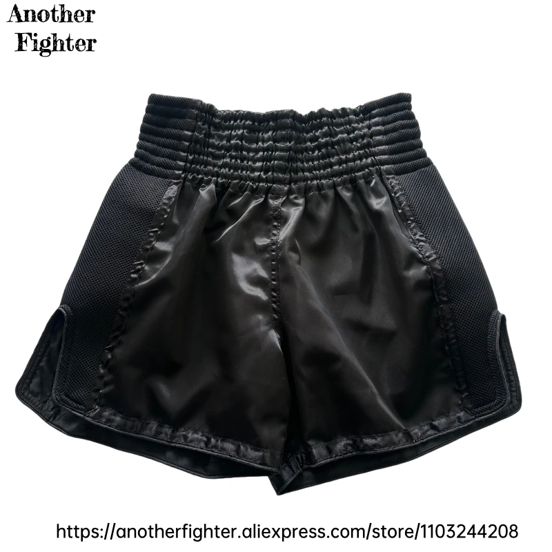 

Шорты для муай-тай, однотонные черные, для тайского бокса, кикбоксинга, тренировок, для мужчин, женщин и детей, одежда для ММА, борьбы, тайбокса