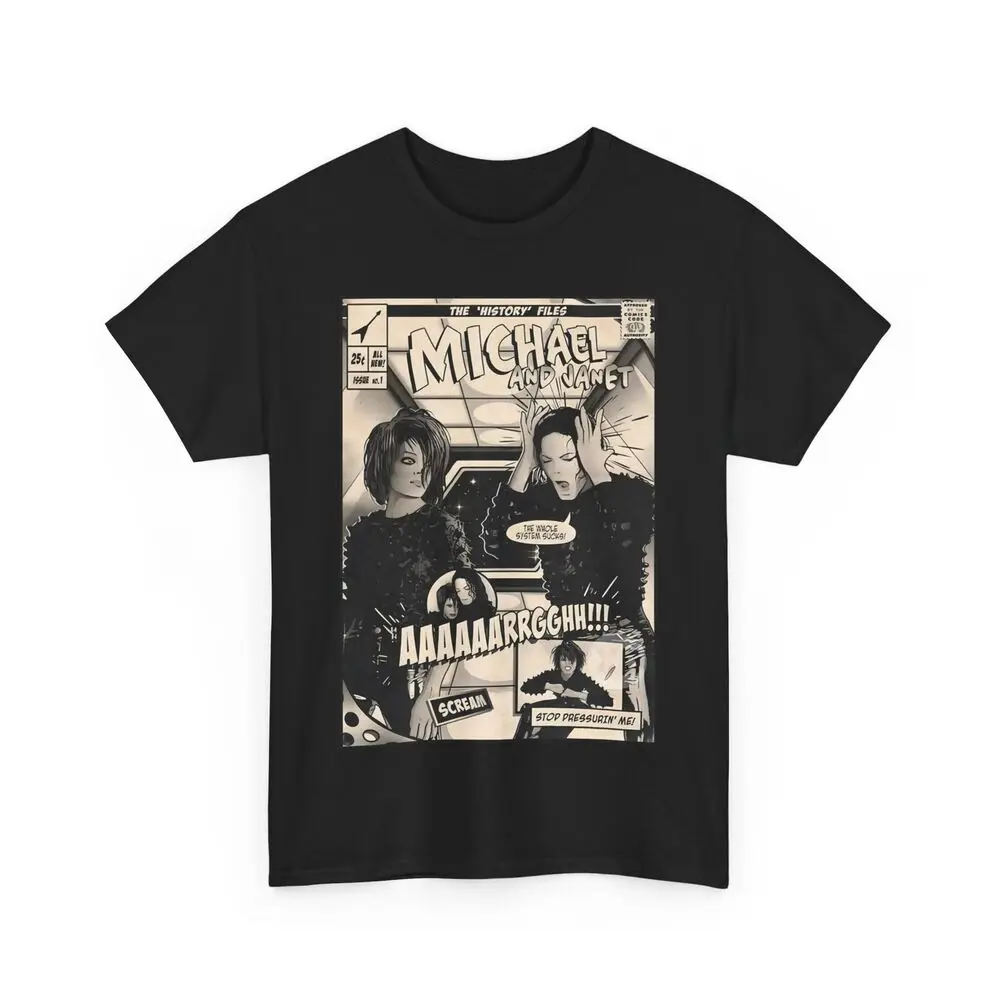 

Michael Jackson Comic T Shirt Scream Janet JacksonUnisex Heavy Cotton Tee