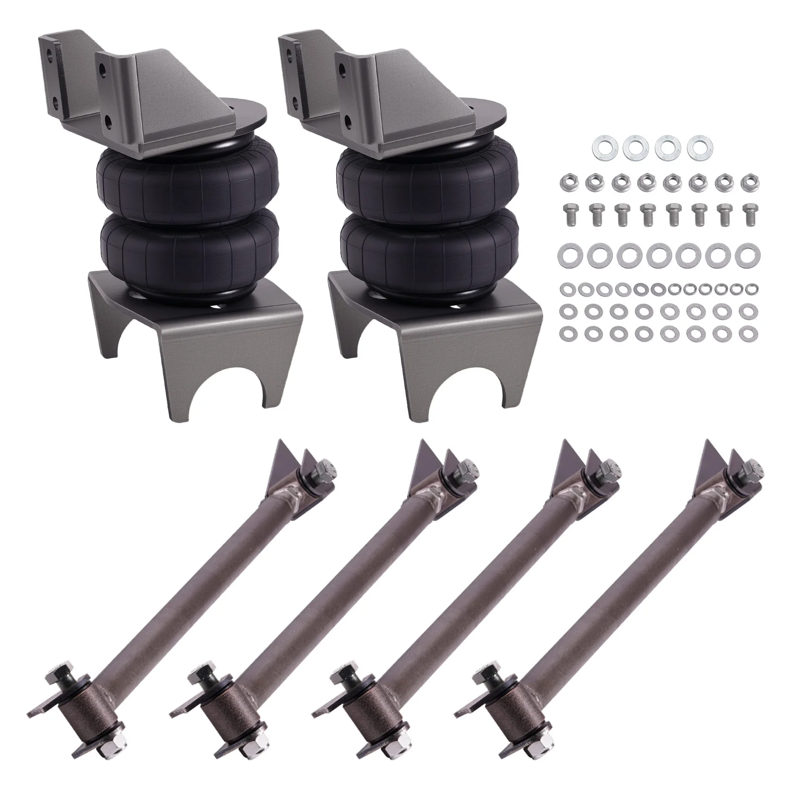 MaXpeedingrods Weld On 4 Link Suspension Kit W/ 2500 Air Suspension Bag + Triangulated Mounts