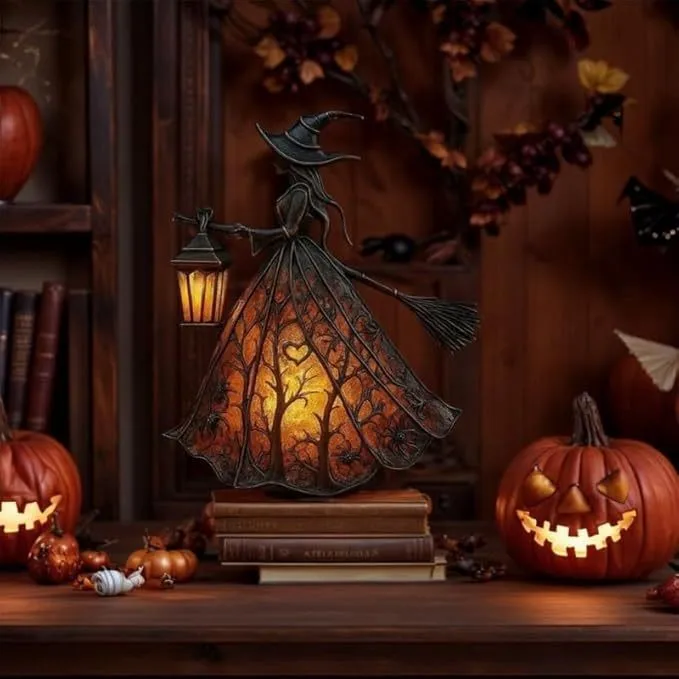 Creative Ornaments Resin Ghost Lights Halloween Creative Desktop Pendulum European Atmosphere Night Light Ornaments Atmosphere D