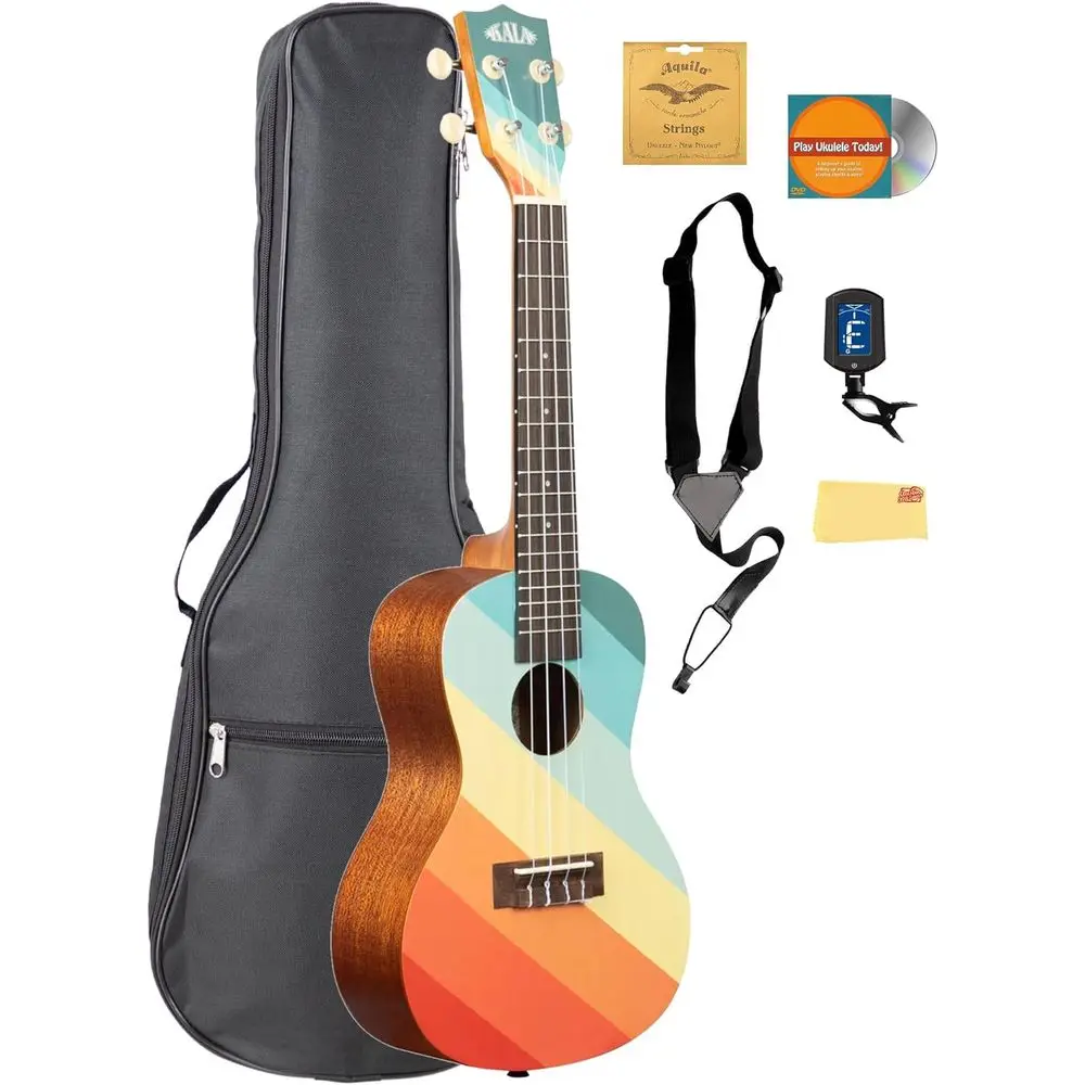 

KA-SUR-AROUT Surboard ar Out Concert Ukulele Bundle with Gig Bag, Tuner, Aquila Strings, Strap, Austin Bazaar Instructional DVD,