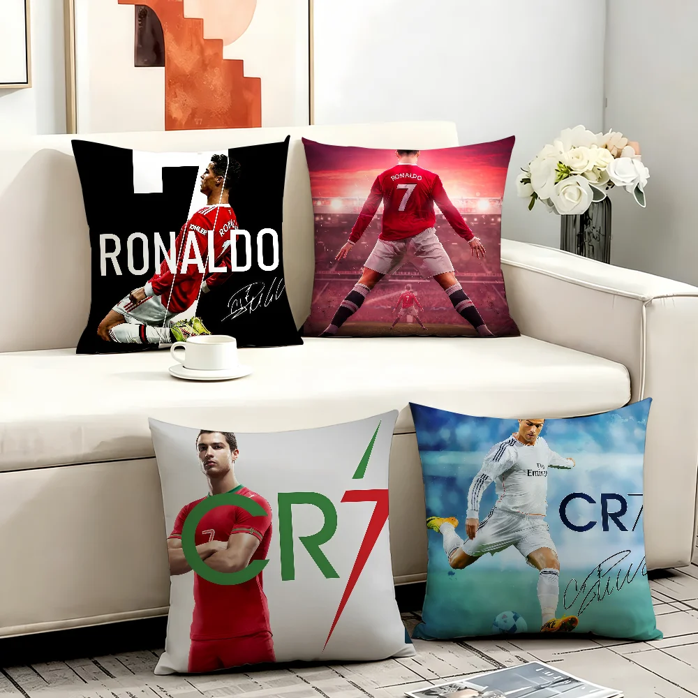 Football C-Cristiano R-Ronaldo cushion cover Anti-dustmite Sofa Cushion Decorative Office Cover Lounge Area Indoor & Outdoor Use