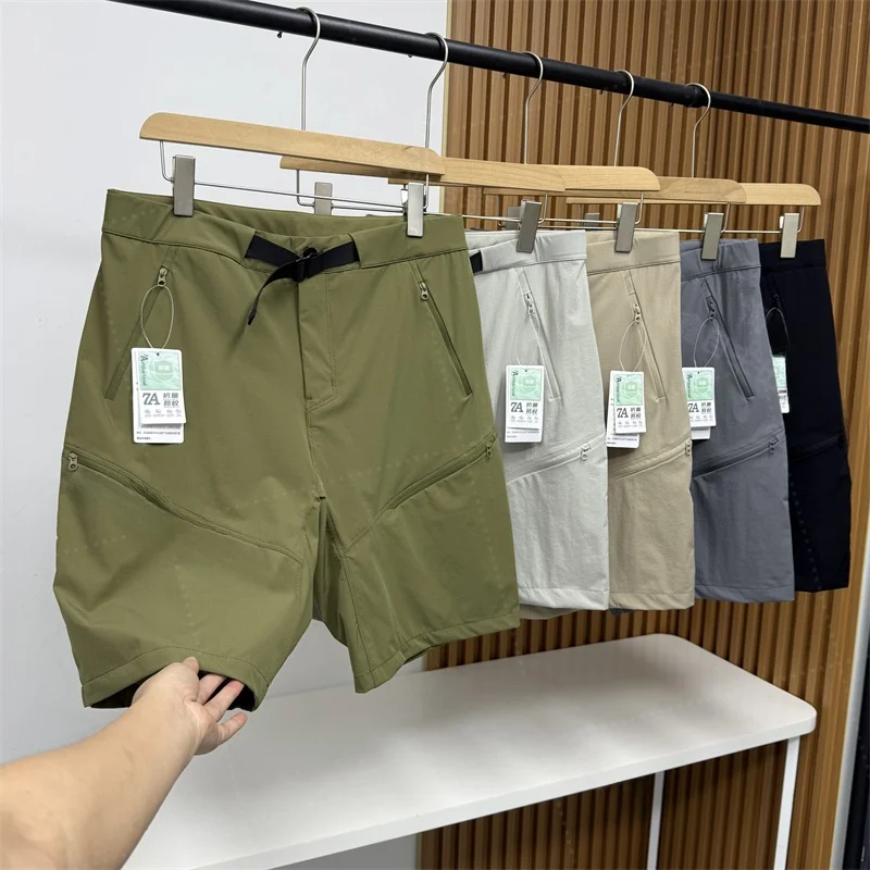 

Легкие дышащие мужские повседневные шорты для активного отдыха из быстросохнущей нейлоновой ткани с множеством карманов, функциональные рабочие шорты