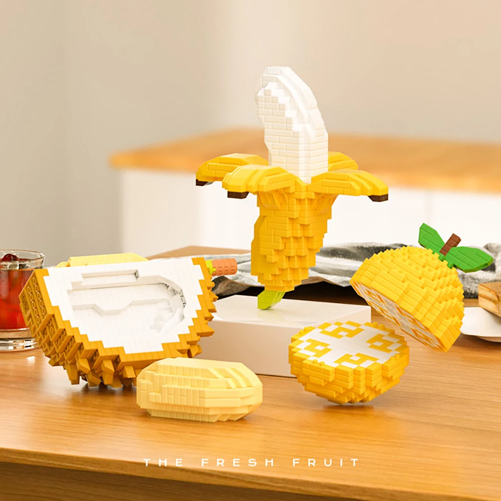 KNEW BUILT Fruit-themed Building Block Toys for Kids-Perfect for Pretend Play,Simple Assembly for Youngsters,Brain-boosting Toy