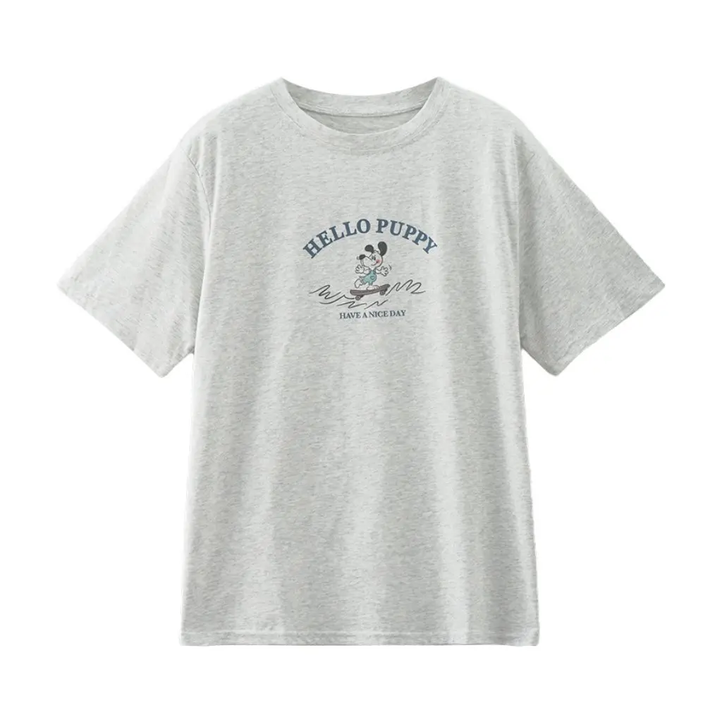 

Women's Korean Dog Print T-shirt Short-Sleeved round Neck Casual Top Spring/Summer Simple H1DA510181