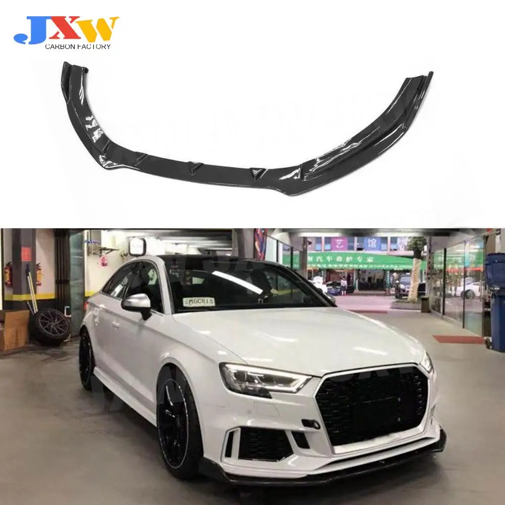 

Carbon Fiber Front Bumper Lip Chin Spoiler For Audi A3 RS3 Not A3 Standard S3 2017 2018 Cars Accessories FRP Bumper Guard