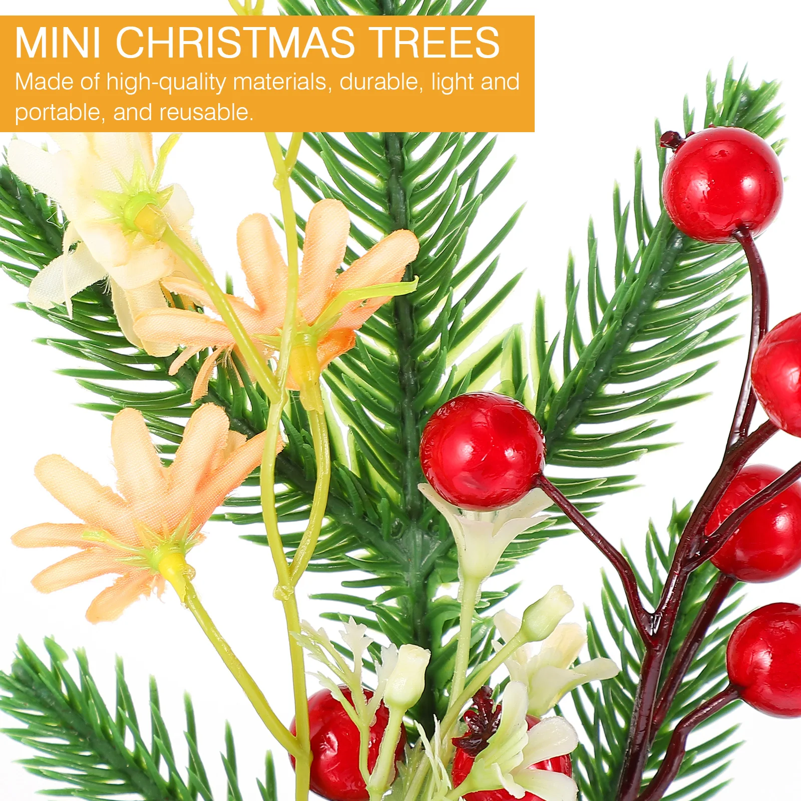 

2 Pcs Mini Christmas Tree Ornaments Dining Room Table Decor Decorations Xmas Artificial Festival