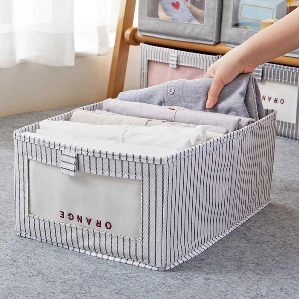 Cube de rangement pliable domestique, bacs de rangement, grande armoire, panier, boîte en tissu pour jouets, gril, fenêtre transparente, évaluation