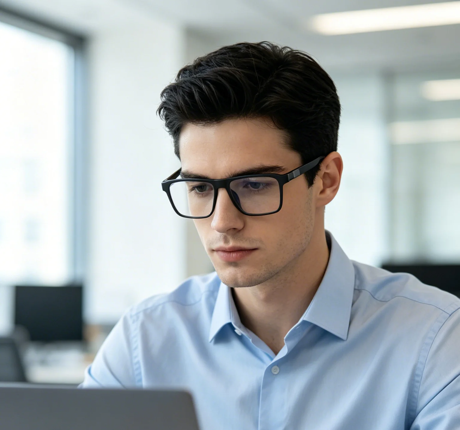 Herren Damen Quadratische Photochrome Anti-Blaulicht-Kurzsichtigkeitsbrille mit TR-Rahmen, 0,50 bis 4,00 Dioptrien, für Büro und Alltag 6078
