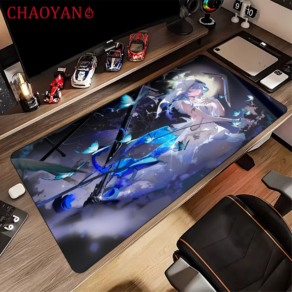 Wuthering Waves アニメガール マウスパッド デスクマット 縫製エッジ付き 滑り止めゴムベース PCアクセサリー ゲームマット かわいいマット