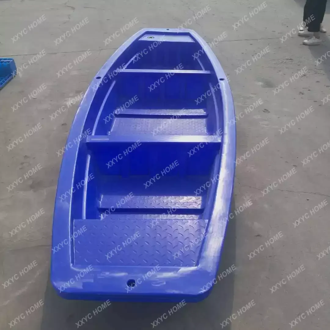 Plastic boats,portable double-layer plastic fishing boats,beef tendon fishing,fishing and breeding boats,river channel cleaning