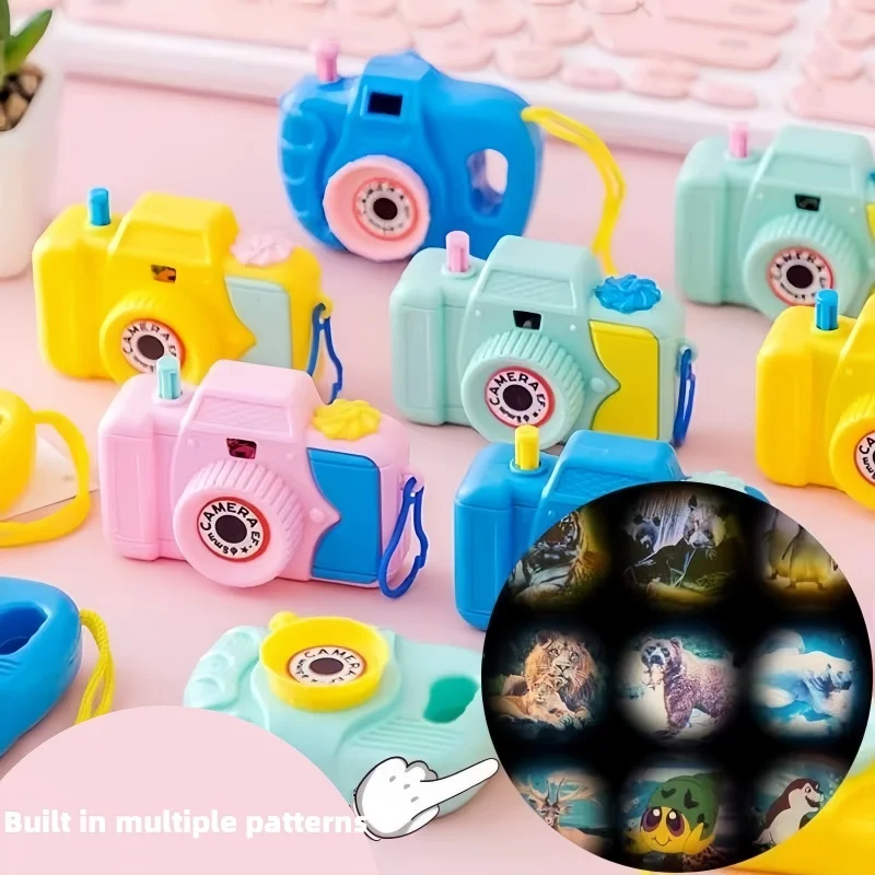 

5Pcs Mini Animal Pattern Cartoon Camera Toy Kids Educational Toys for Simulated movie watching Projection Camera Gifts Cameras