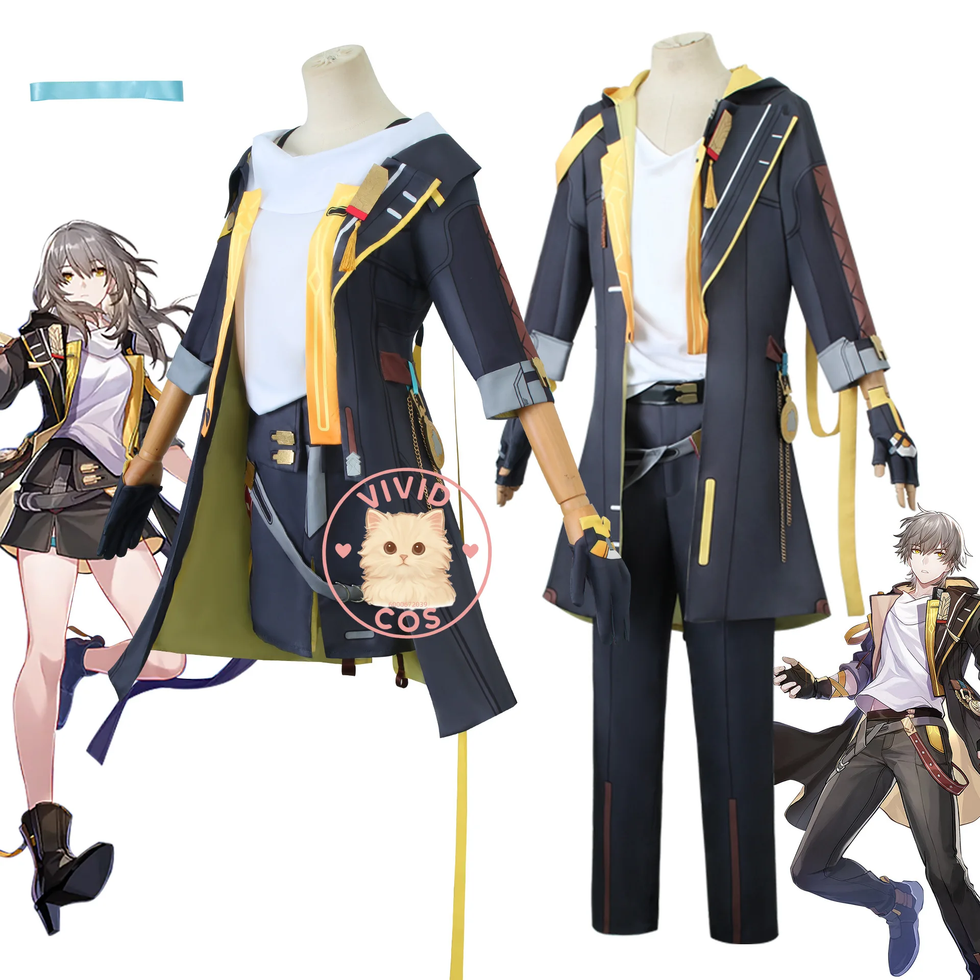 Популярная игра Honkai Star Rail Косплей Костюм Аниме Trailblazer Унисекс Экипировка Парик Классическая униформа для Comic Con Хэллоуин Вечеринка