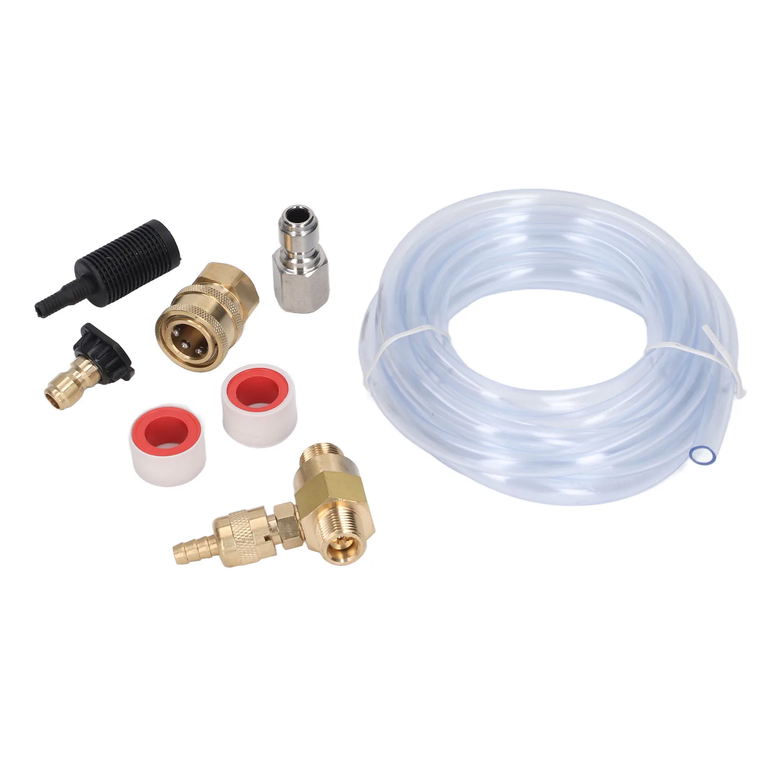 Downstream Injector Chemical Injector Brass Stainless Adjustable Downstream Injector with 9.8ft Tube for Pressure Washer 5000PSI