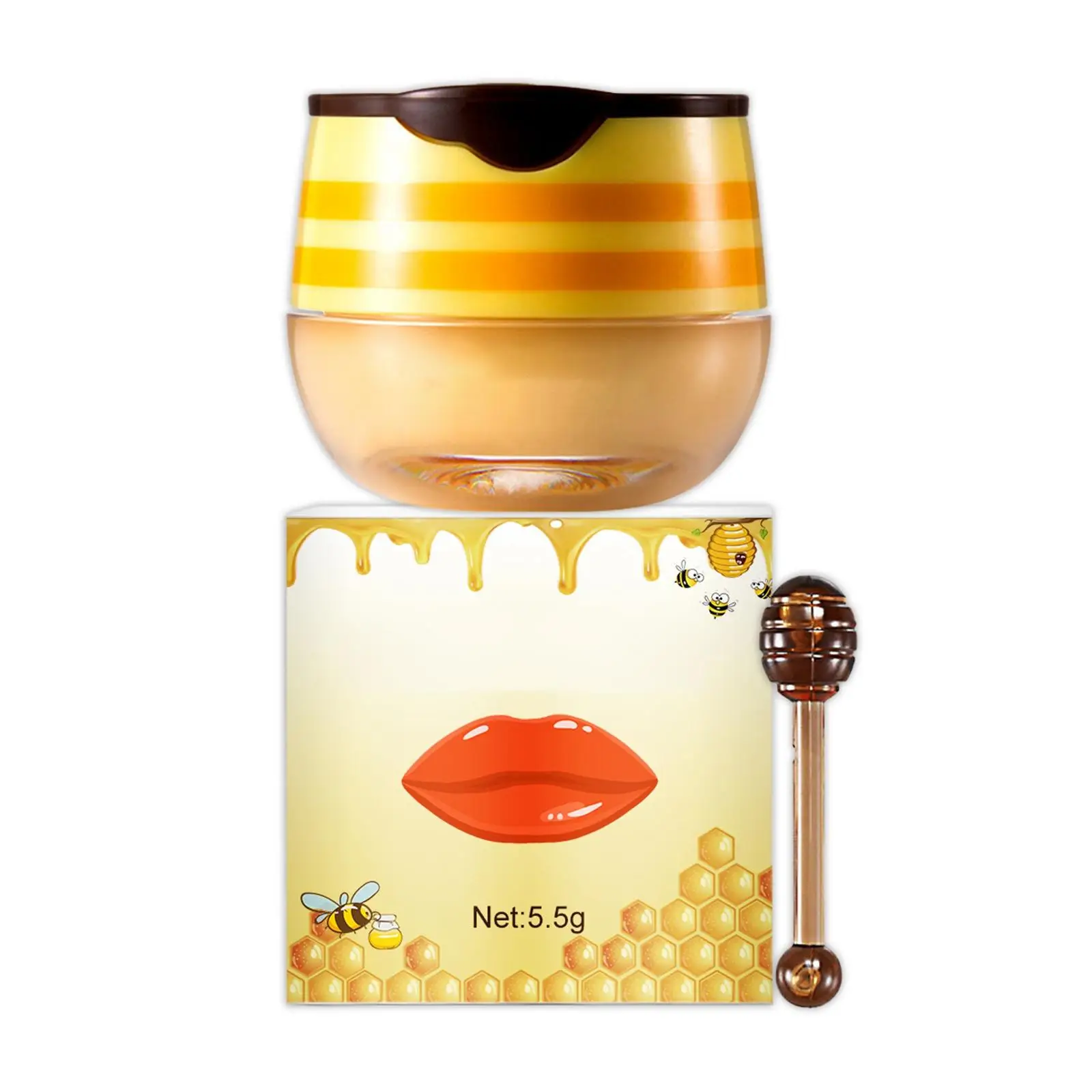 Honey Lip Mask Set Day and Night Repairing Hydrating Crack Lip Bee Balm Prevention Unisex Exfoliator Remove Dead Skin