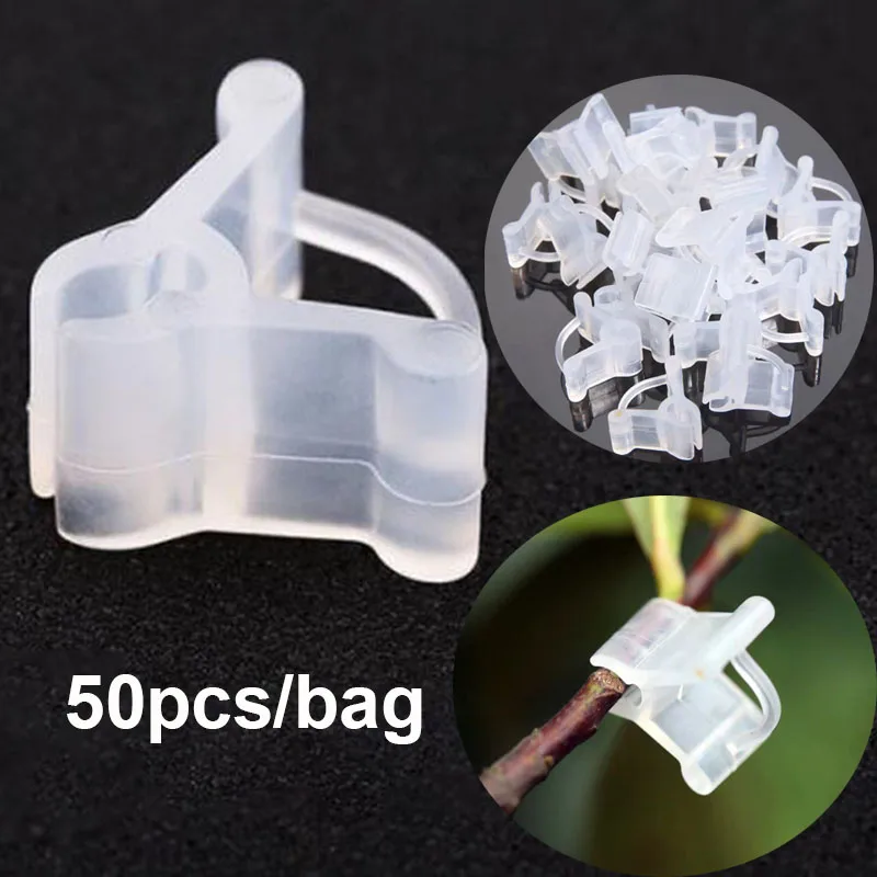 

50pcs/bag Plastic Garden Grafting Clips Transparent Vegetable Flower Plants Grafting Gardening Ornaments Tools Vine Plant k5