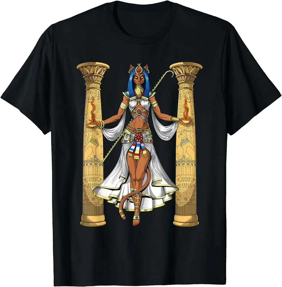 Bastet Egyptian Cat Goddess Ancient Egypt Mythology Deity Tee Y2K tops Unisex Summer Short Sve