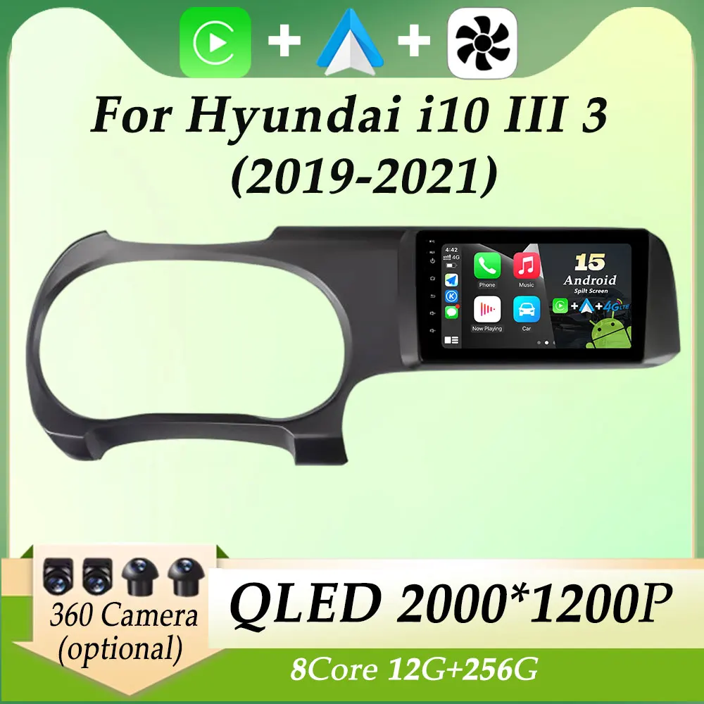 

DSP Stereo Car Radio Video Audio Multimedia Player HD Screen for Hyundai i10 III 3 2019 - 2021 Carplay GPS Navi Split Screen BT